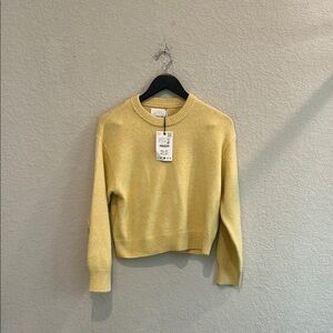 Zara Soft Yellow Crew Neck Sweater